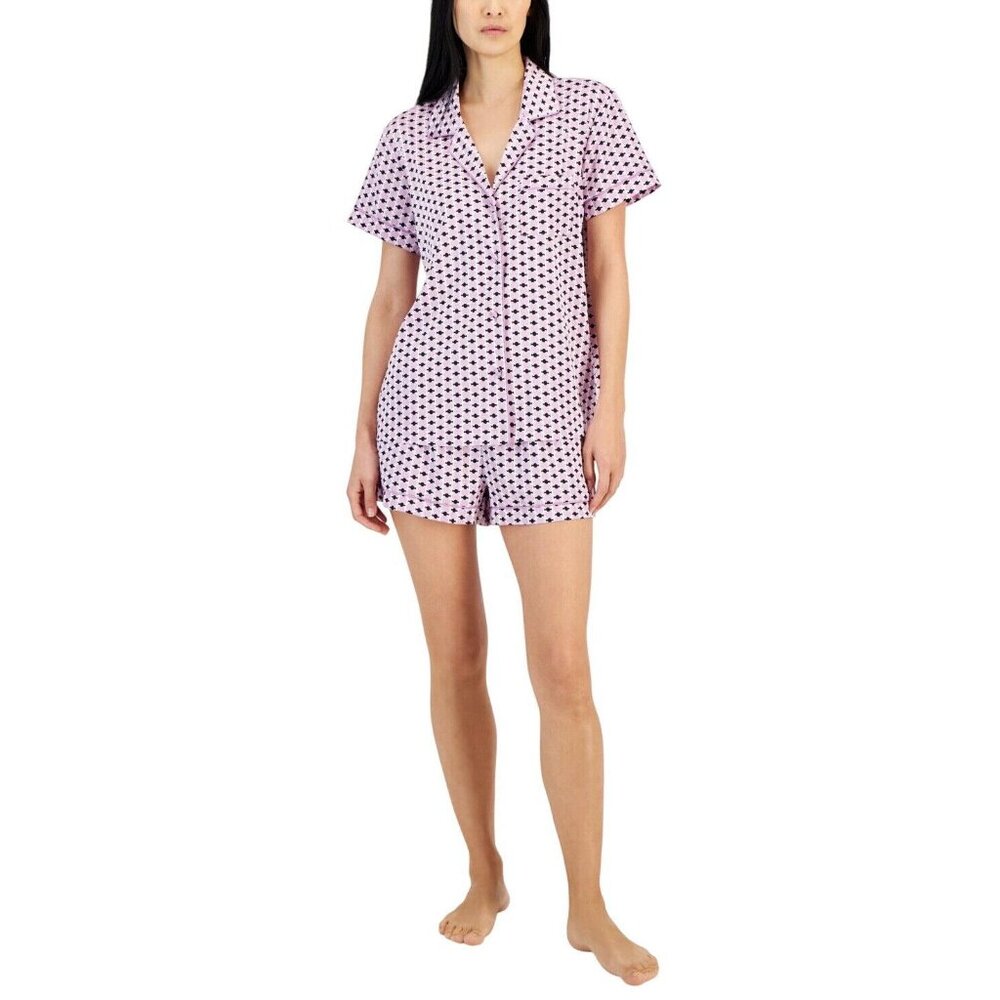 NWT INC International Concepts Chain-Print Woven Pajama Set Geo Ring Purple 2XL